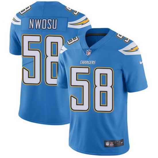 Nike Chargers #58 Uchenna Nwosu Electric Blue Alternate Mens Stitched NFL Vapor Untouchable Limited Jersey